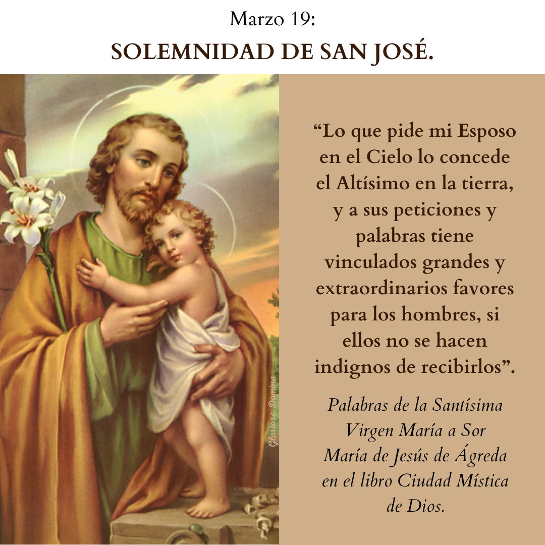 MARZO 19: SOLEMNIDAD DE SAN JOSÉ. - Gloriosa Domina
